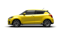 Seitenansicht des Suzuki Swfit Sport Hybrid in Champion Yellow.